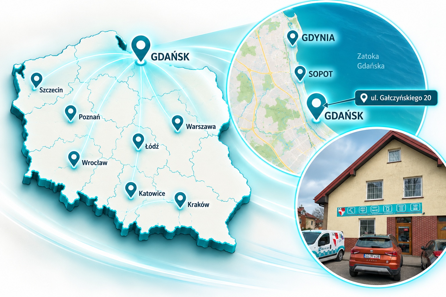 Ogólnopolska sieć placówek ABC Zabezpieczeń – Gdańsk ul. Gałczyńskiego 20