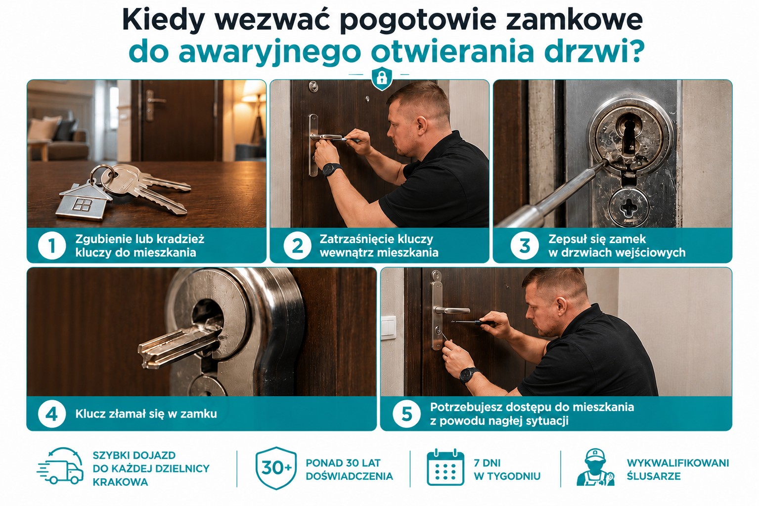 Kiedy wezwać pogotowie zamkowe Kraków do awaryjnego otwierania drzwi