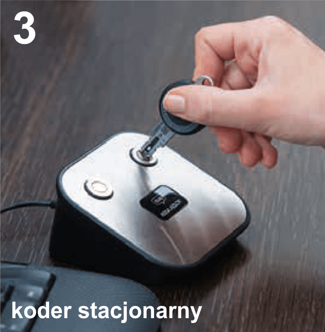 Stacjonarny koder USB IKON CLIQ Go do programowania kluczy w biurze